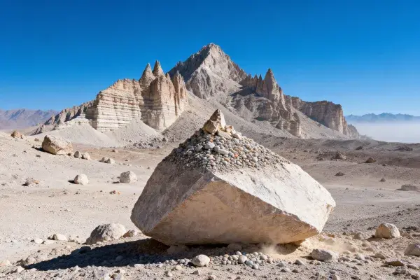沙漠巨石与层峦地貌景观