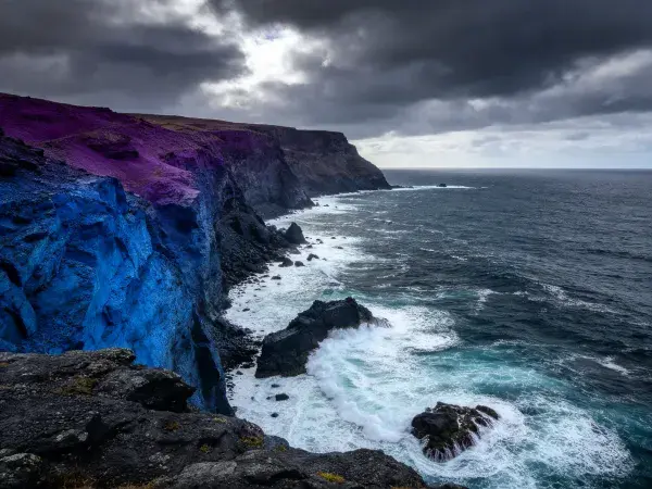 露天沿海悬崖景观瞬间